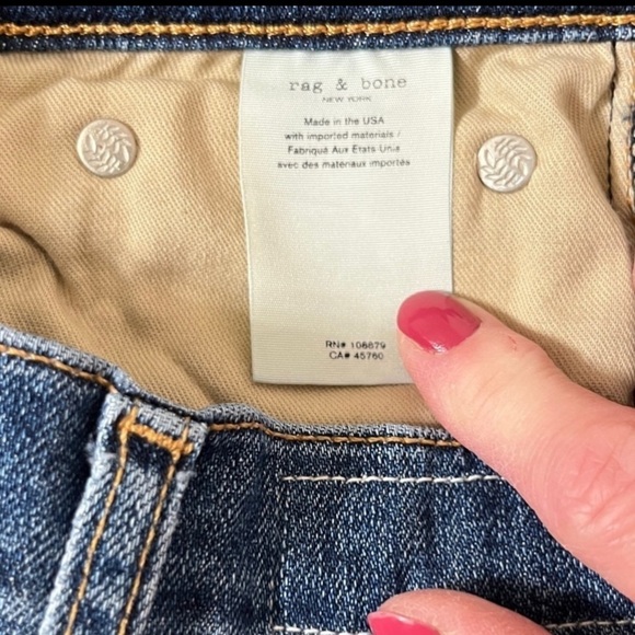 Rag & Bone Dre Skinny Boyfriend Distressed Jean with Raw Hem Size 26 - Picture 8 of 10